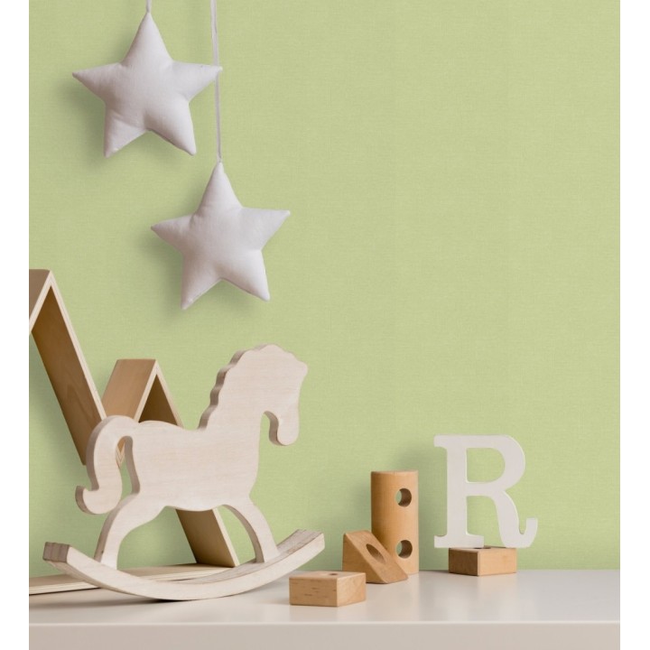 Papel pintado liso infantil color verde - Children Canvas 128889