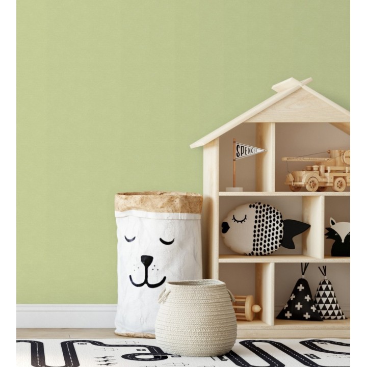 Papel pintado liso infantil color verde - Children Canvas 128889