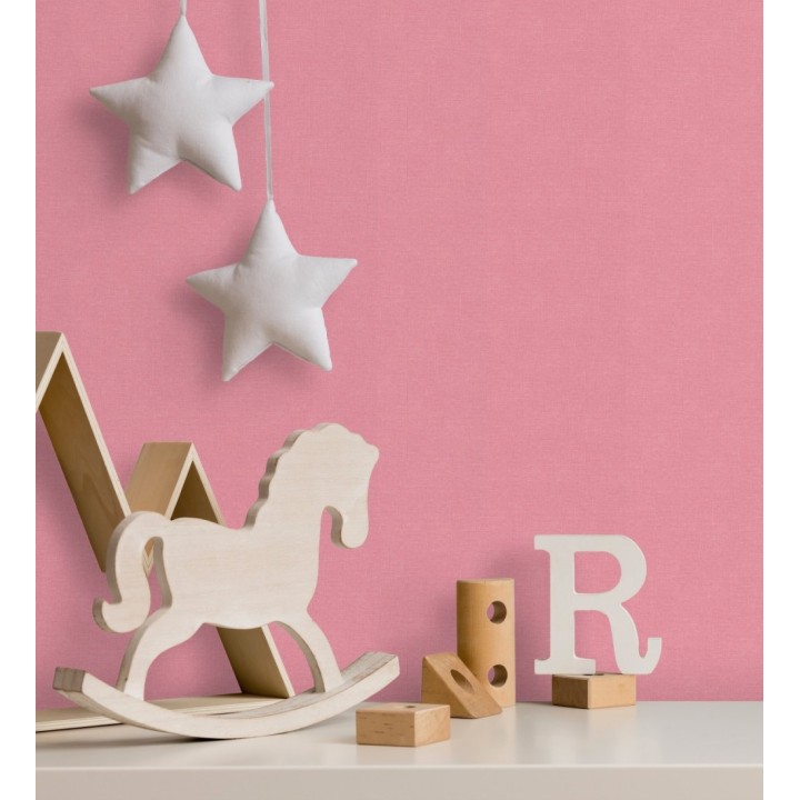 Papel pintado liso infantil color rosa - Children Canvas 128893
