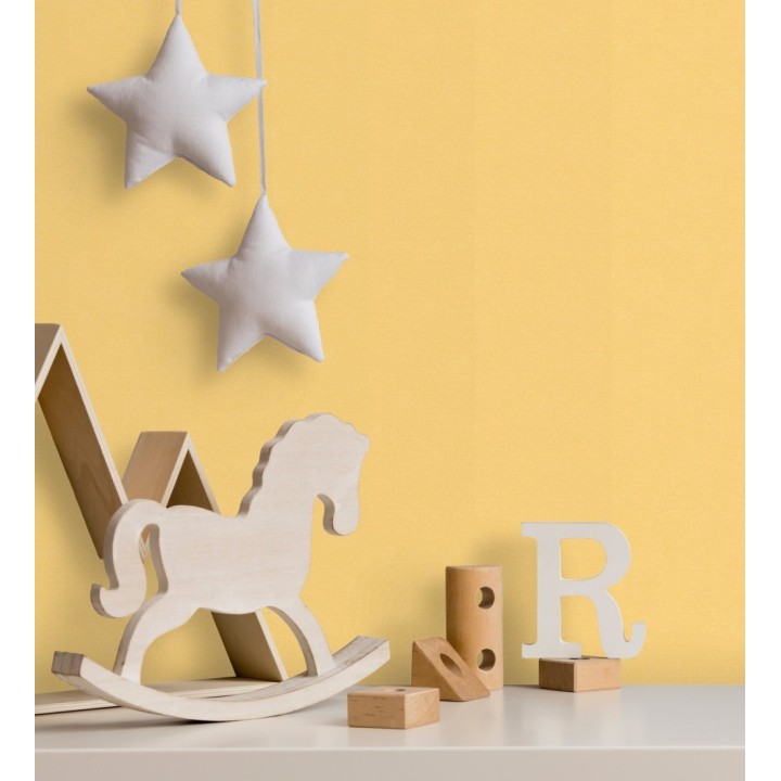 Papel pintado liso infantil color amarillo - Children Canvas 128894