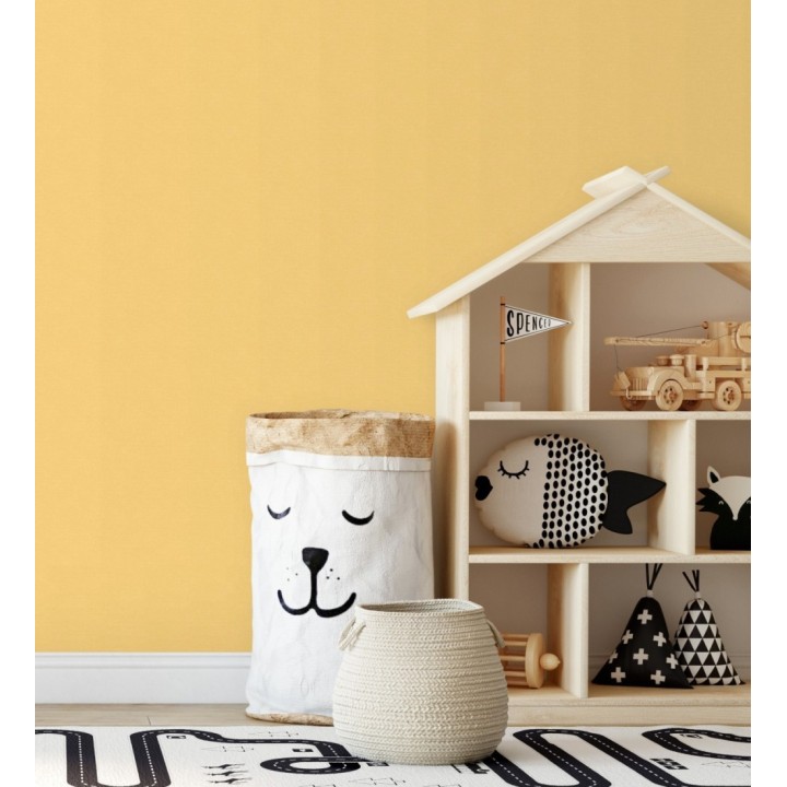 Papel pintado liso infantil color amarillo - Children Canvas 128894