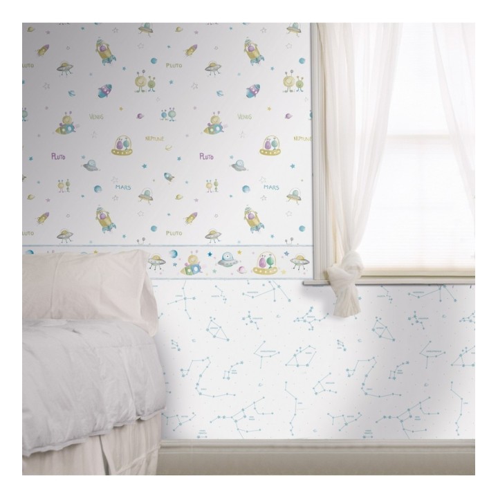 Cenefa de planetas y naves de extraterrestres - Galaxy Friends 128902