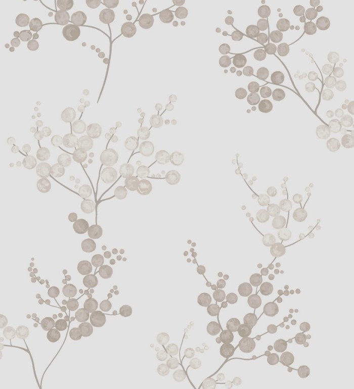 Papel pintado árboles minimalistas de hojas redondas - Amine 227805