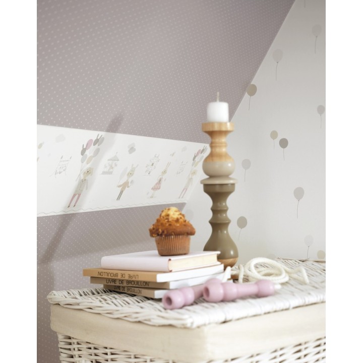 Papel pintado topitos románticos para bebés - Coquette Dots 228113