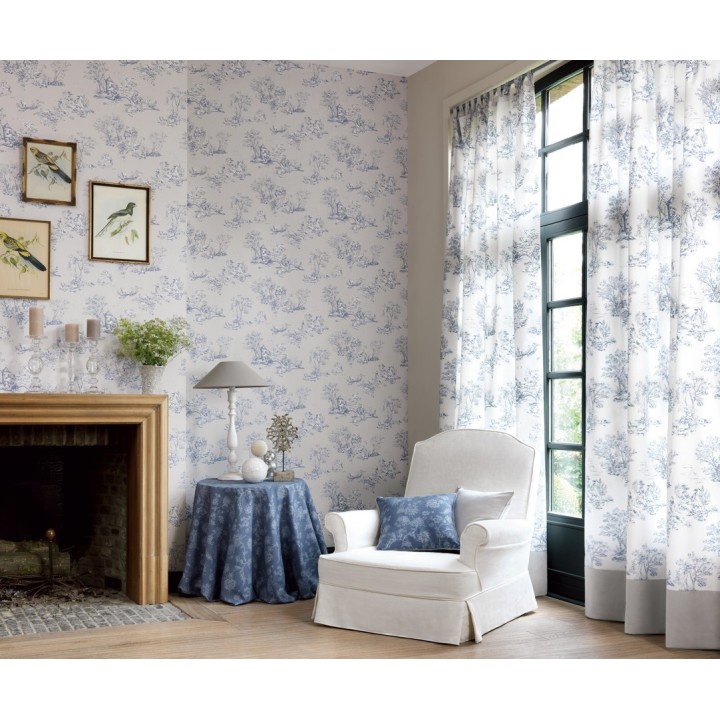 Papel pintado toile de jouy pareja de enamorados - Gobelín 229109