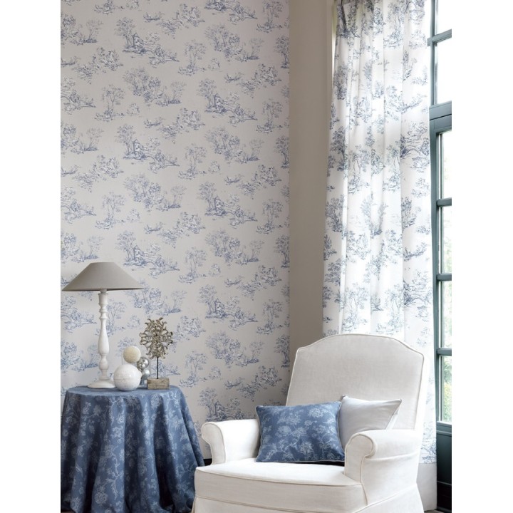 Papel pintado toile de jouy pareja de enamorados - Gobelín 229109