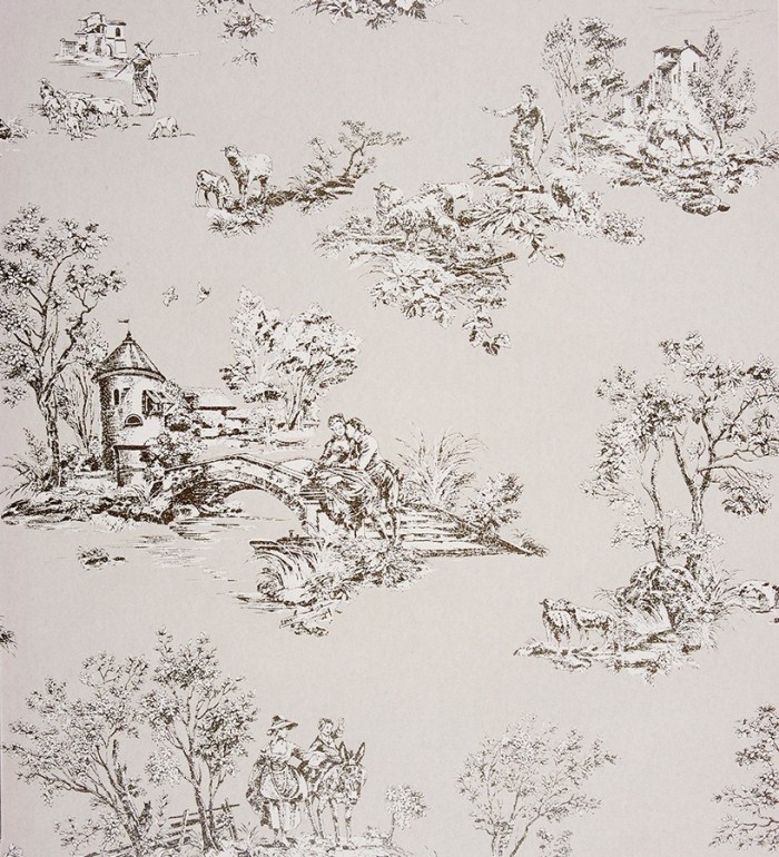 Papel pintado toile de jouy pareja de enamorados - Gobelín 229111