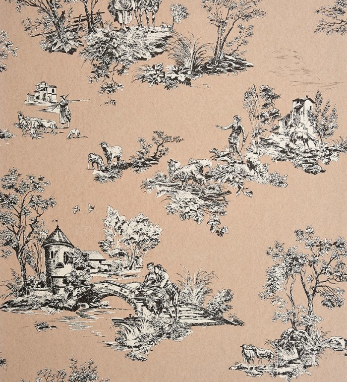 Papel pintado toile de jouy pareja de enamorados - Gobelín 229112