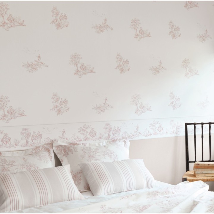 Papel pintado toile de jouy francés escenas campestres - Caron 229114