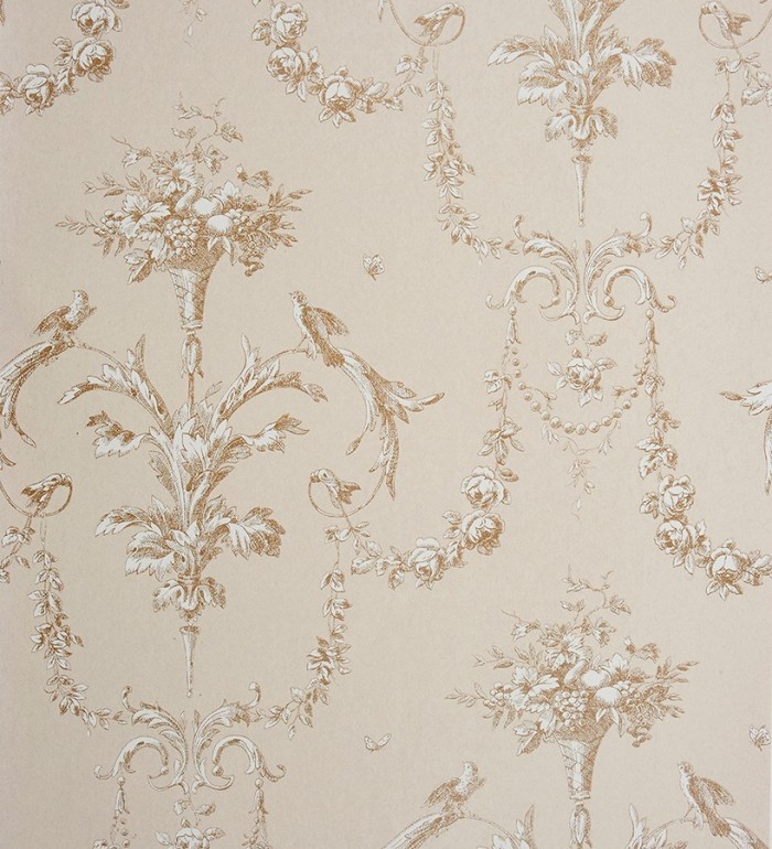 Papel pintado cadenetas de flores y pájaros - Allegrain 229117