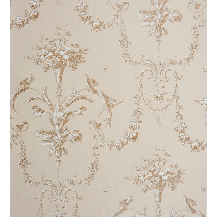 Papel pintado cadenetas de flores y pájaros - Allegrain 229117