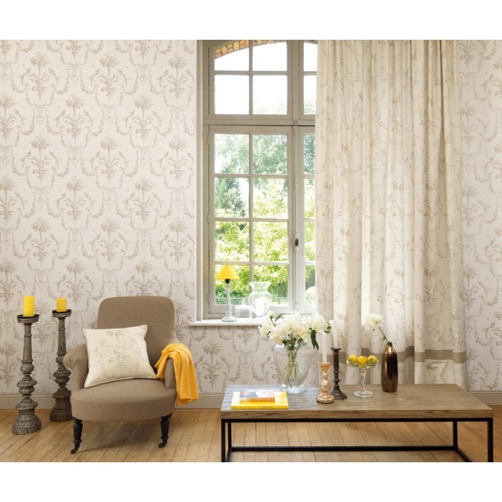 Papel pintado cadenetas de flores y pájaros - Allegrain 229117