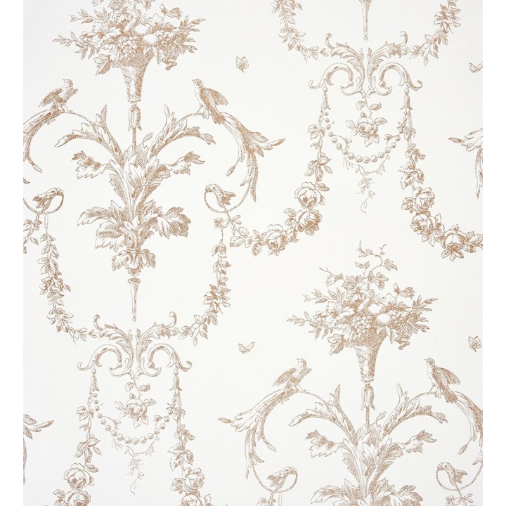 Papel pintado cadenetas de flores y pájaros - Allegrain 229118