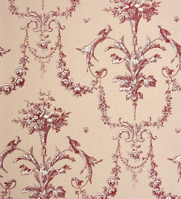 Papel pintado cadenetas de flores y pájaros - Allegrain 229120