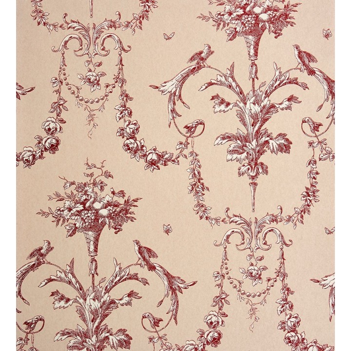 Papel pintado cadenetas de flores y pájaros - Allegrain 229120