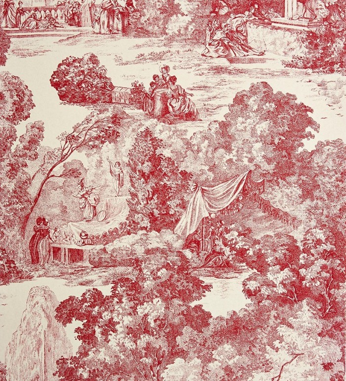Papel pintado toile de jouy clásico escenas del parque - Freminet 229128