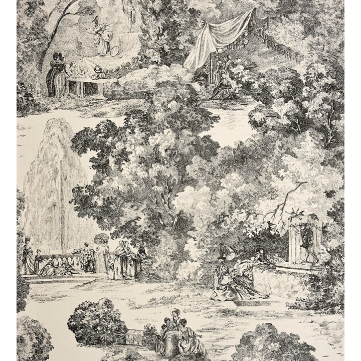 Papel pintado toile de jouy clásico escenas del parque - Freminet 229129
