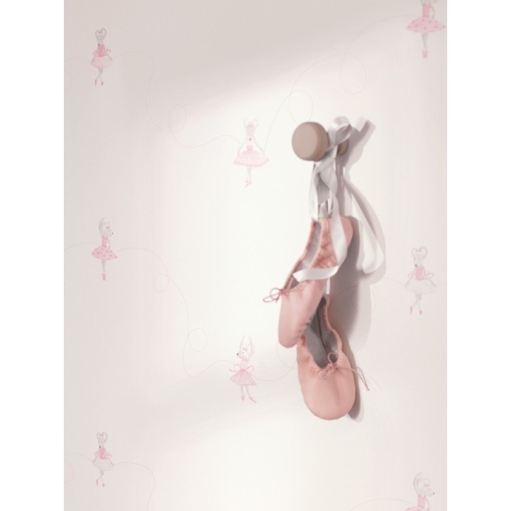 Papel pintado ratitas bailarinas infantiles - Dancer Mousy 229268