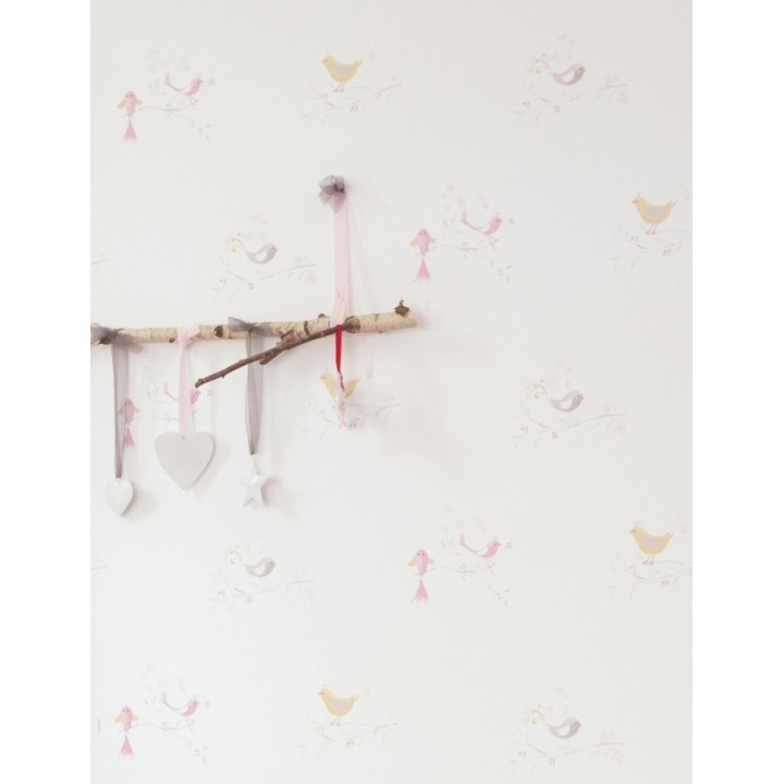 Papel pintado pájaros infantiles de acuarela - Singer Birds 229275