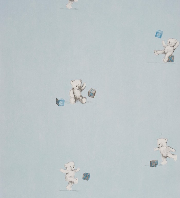 Papel pintado ositos con cubos de letras - Teddy Bear 229288