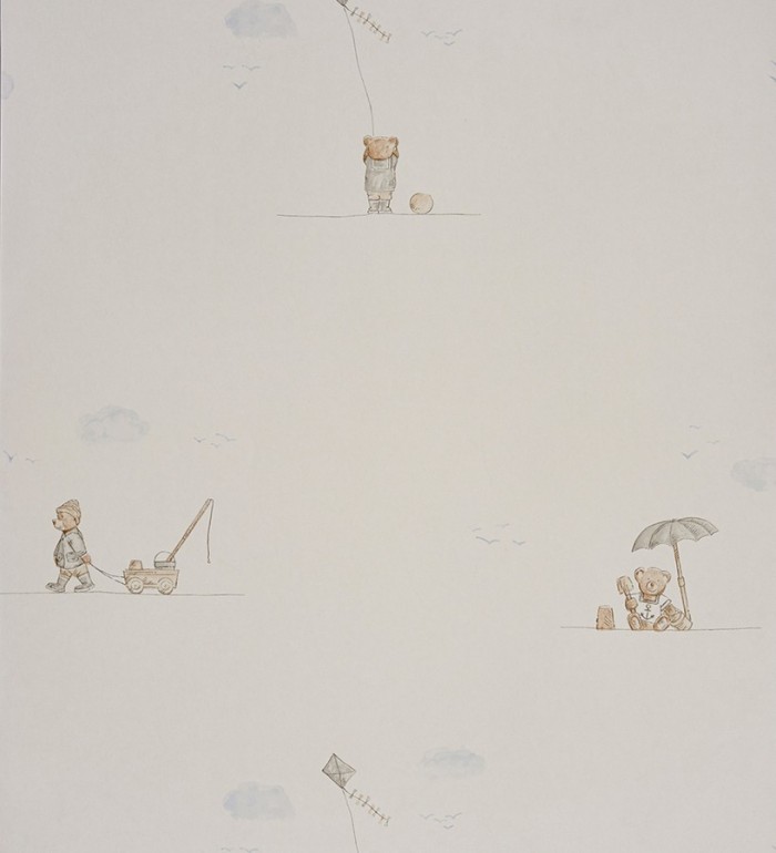 Papel pintado infantil osito en la playa - Sandy Bears 229290