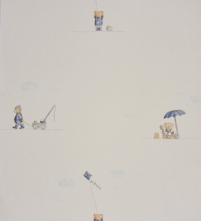 Papel pintado infantil osito en la playa - Sandy Bears 229291