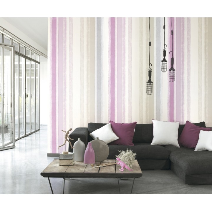 Papel pintado rayas de acuarela modernas - Raya Brunse 229904