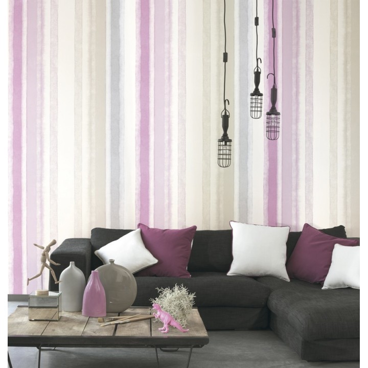 Papel pintado rayas de acuarela modernas - Raya Brunse 229904