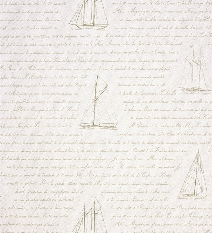 Papel pintado naútico veleros y letras en cursiva - Salaminia 230119
