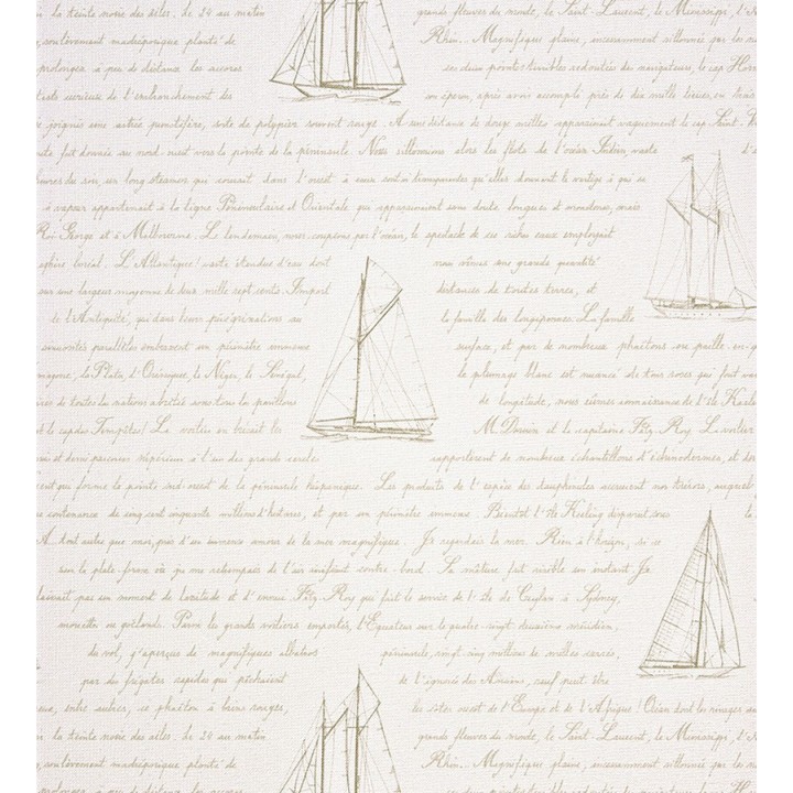 Papel pintado naútico veleros y letras en cursiva - Salaminia 230119
