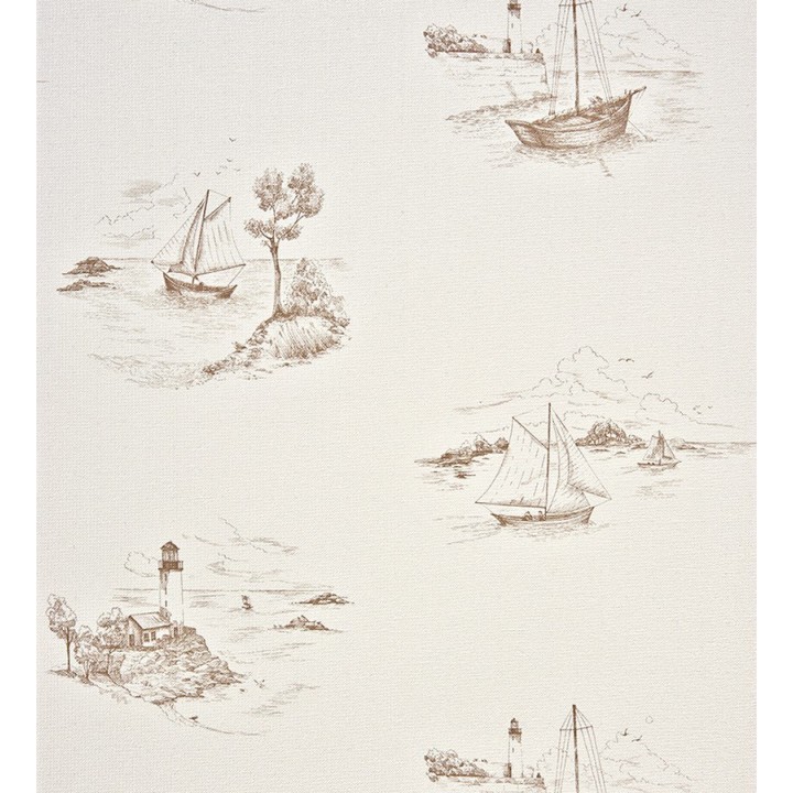 Papel pintado toile de jouy escenas marineras - Beagle 230123