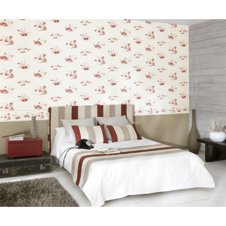 Papel pintado toile de jouy escenas marineras - Beagle 230125