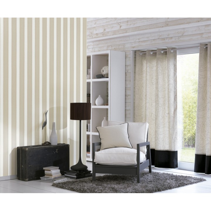 Papel pintado rayas con acabado textil - Raya Beagle 230134