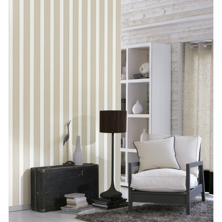 Papel pintado rayas con acabado textil - Raya Beagle 230134