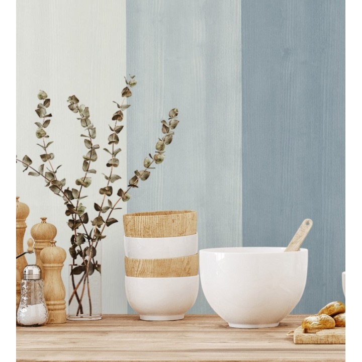 Papel pintado rayas anchas veteadas Shabby Chic - Raya Tolosa 231915