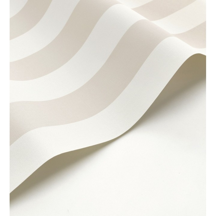 Papel pintado de rayas textura lienzo color blanco y beige - Raya Orellana 231917