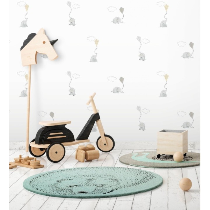Papel pintado elefantes infantiles con cometas - Candy Elephants 232117
