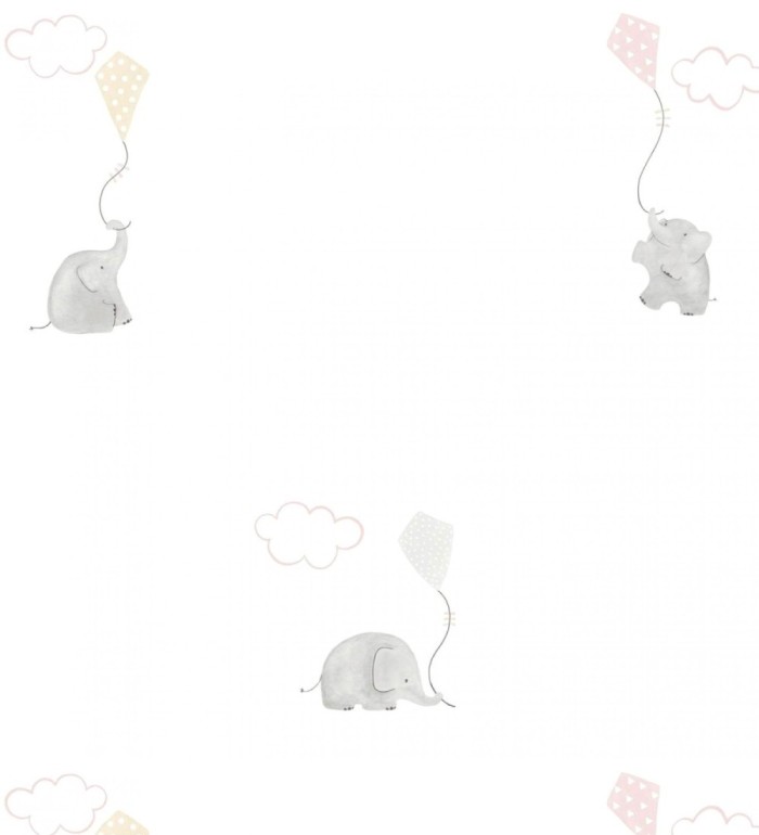 Papel pintado elefantes infantiles con cometas - Candy Elephants 232118