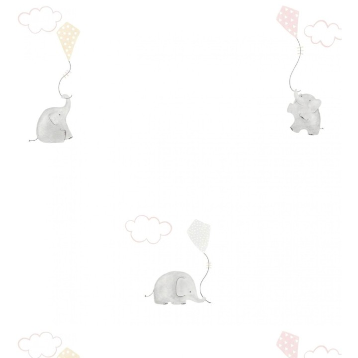 Papel pintado elefantes infantiles con cometas - Candy Elephants 232118