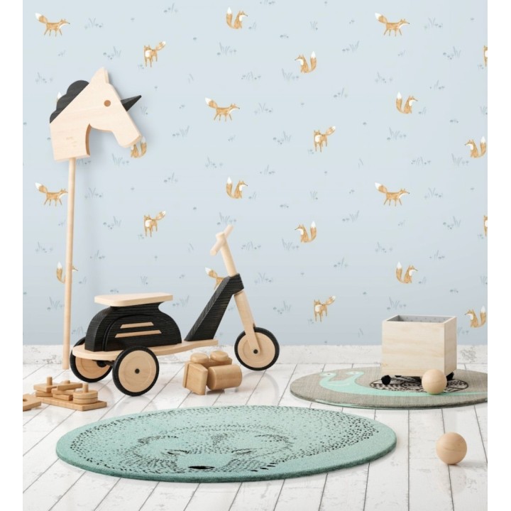 Papel pintado zorros coquetos infantiles - Foxes 232132