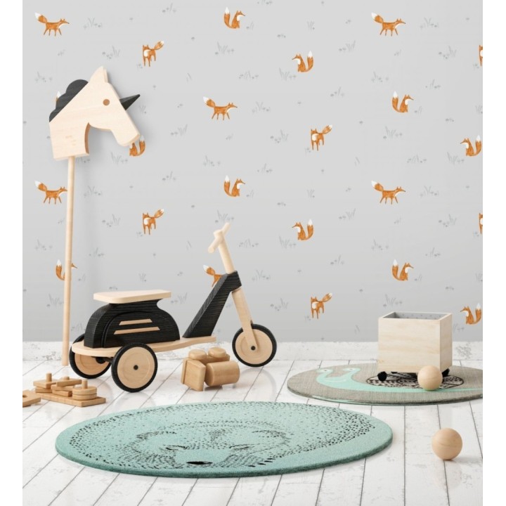 Papel pintado zorros coquetos infantiles - Foxes 232133
