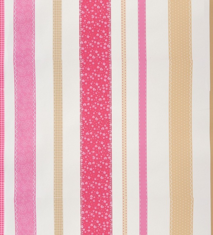 Papel pintado rayas estampadas patchwork - Raya Flowering 340915
