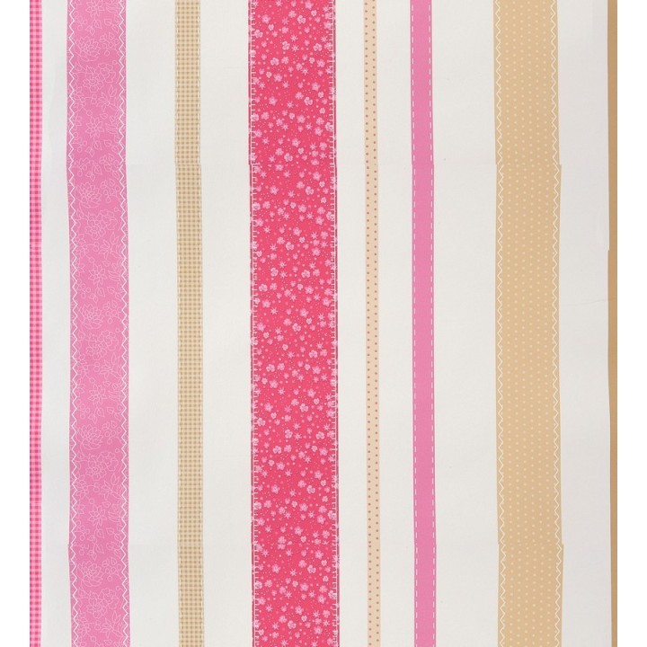 Papel pintado rayas estampadas patchwork - Raya Flowering 340915