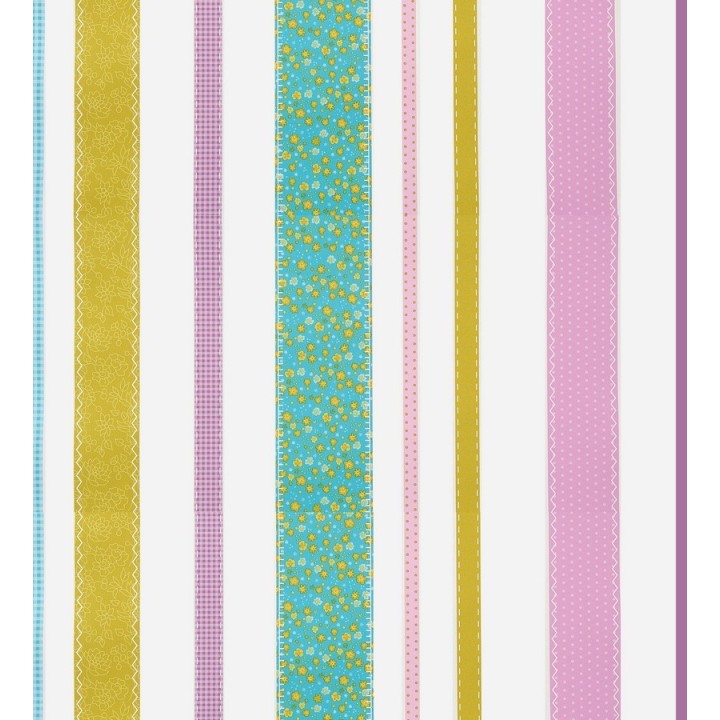 Papel pintado rayas estampadas patchwork - Raya Flowering 340917