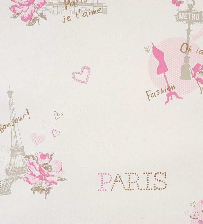 Papel pintado motivos de París vintage juvenil - Haute París 340957
