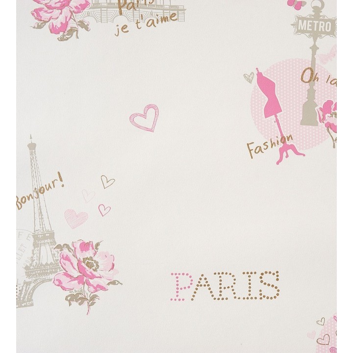 Papel pintado motivos de París vintage juvenil - Haute París 340957