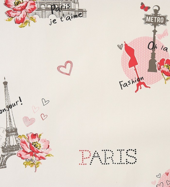 Papel pintado motivos de París vintage juvenil - Haute París 340958