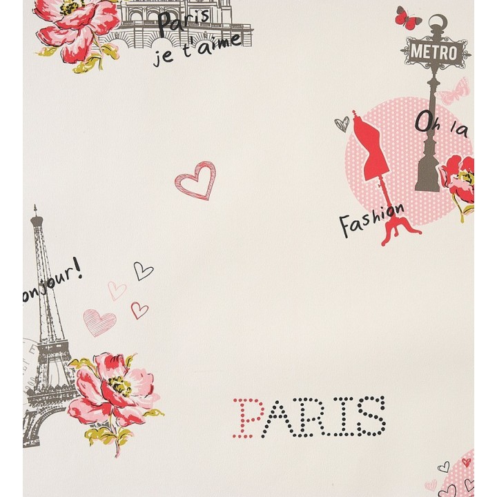 Papel pintado motivos de París vintage juvenil - Haute París 340958