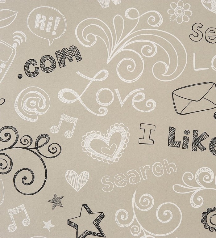 Papel pintado iconos de internet a carboncillo - Cyberlove 340964