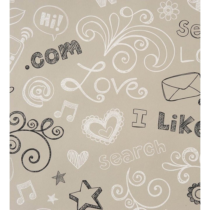 Papel pintado iconos de internet a carboncillo - Cyberlove 340964